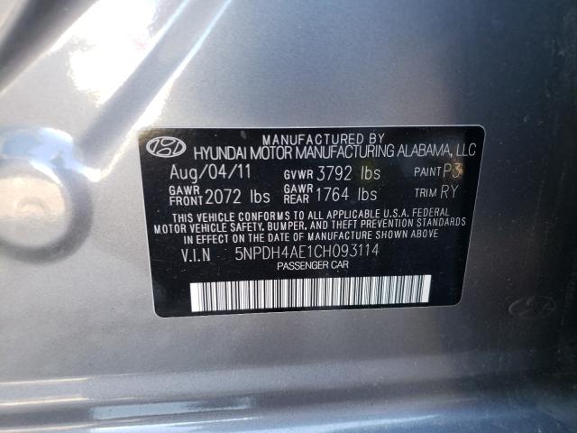 2012 HYUNDAI ELANTRA LI 5NPDH4AE1CH093114