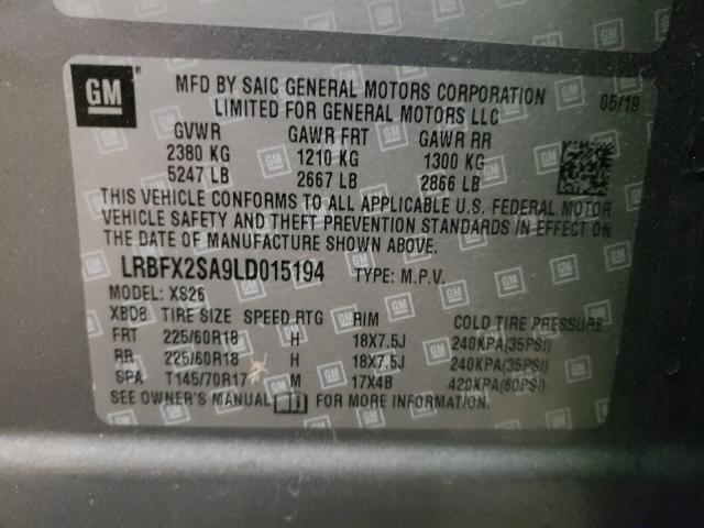 2020 BUICK ENVISION E LRBFX2SA9LD015194