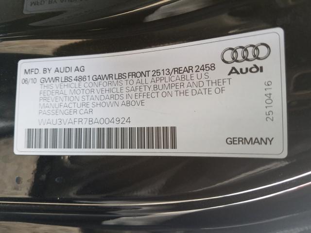 2011 AUDI S5 PRESTIG WAU3VAFR7BA004924
