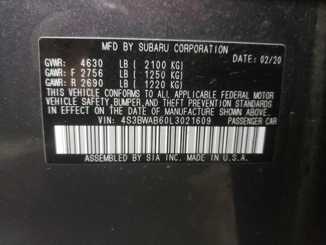 2020 SUBARU LEGACY 4S3BWAB60L3021609