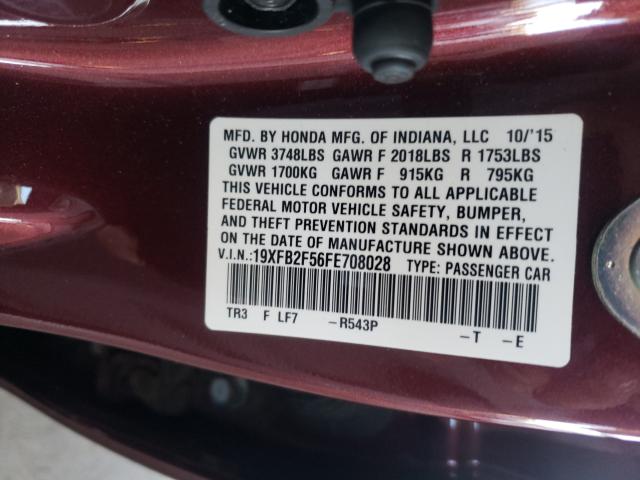 2015 HONDA CIVIC LX - 19XFB2F56FE708028