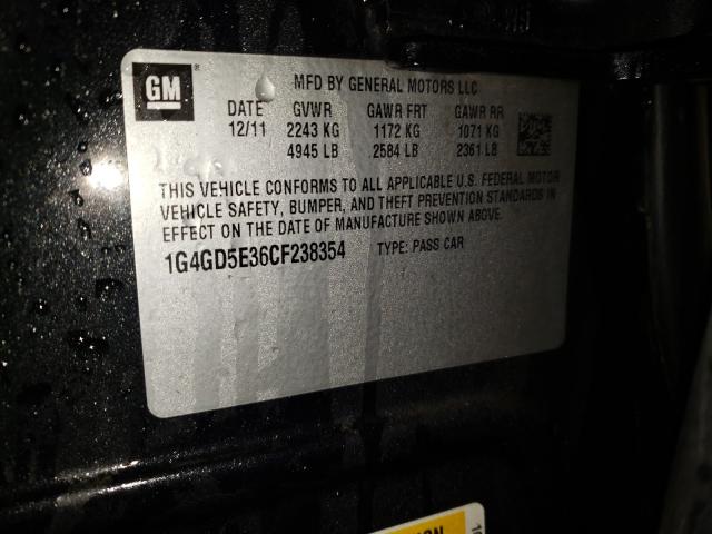 2012 BUICK LACROSSE P 1G4GD5E36CF238354