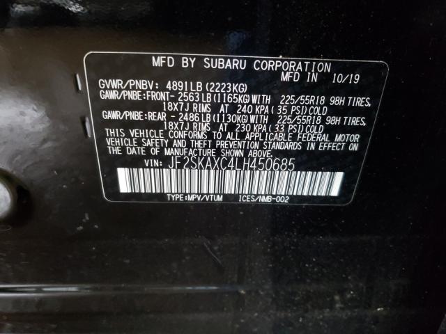 2020 SUBARU FORESTER T JF2SKAXC4LH450685