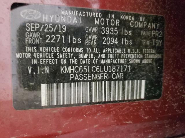 2020 HYUNDAI IONIQ BLUE KMHC65LC6LU187171