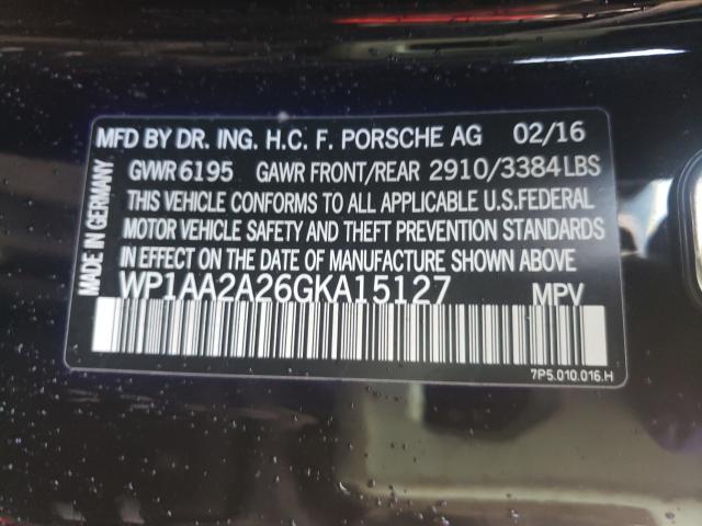 2016 PORSCHE CAYENNE WP1AA2A26GKA15127