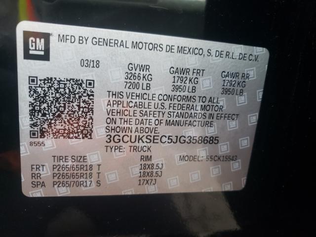 2018 CHEVROLET SILVERADO - 3GCUKSEC5JG358685