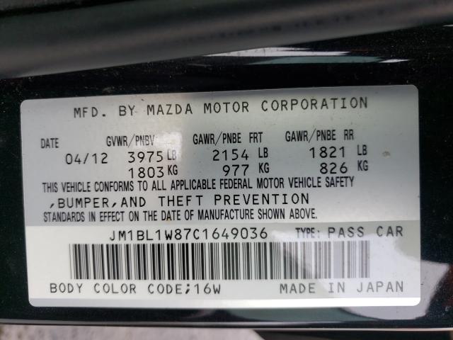 2012 MAZDA 3 I JM1BL1W87C1649036