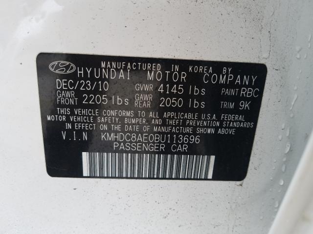 2011 HYUNDAI ELANTRA TO KMHDC8AE0BU113696