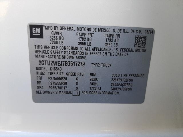 2014 GMC SIERRA K15 3GTU2WEJ7EG517279