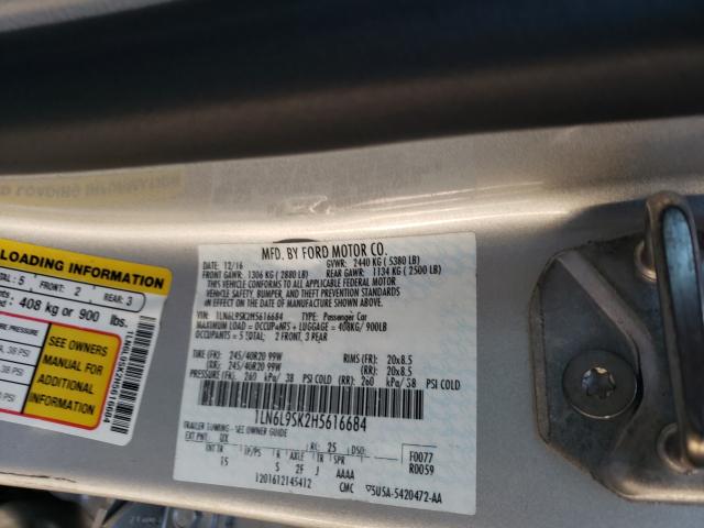 2017 LINCOLN CONTINENTA 1LN6L9SK2H5616684
