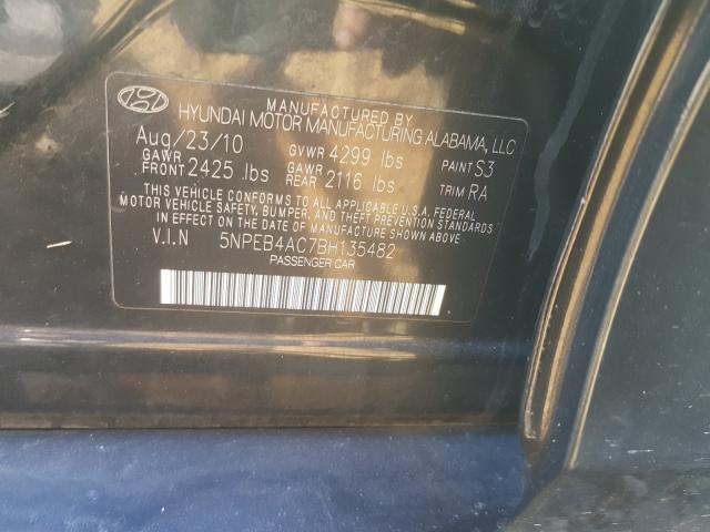 2011 HYUNDAI SONATA 5NPEB4AC7BH135482