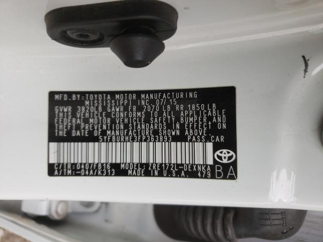 2015 TOYOTA COROLLA L - 5YFBURHE3FP363893