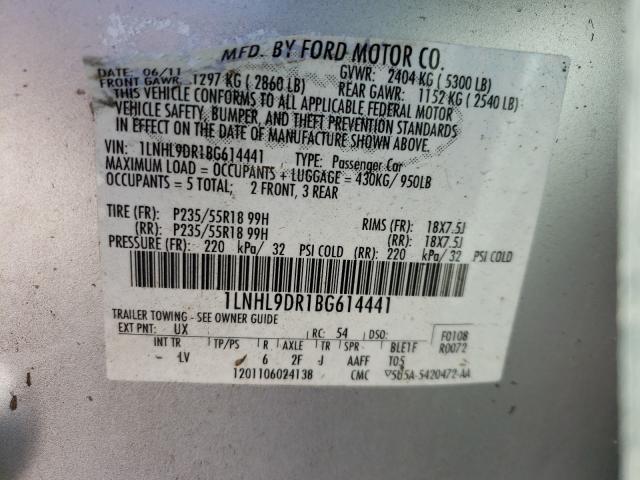 2011 LINCOLN MKS 1LNHL9DR1BG614441