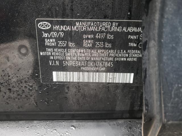 2019 HYUNDAI SONATA LIM 5NPE34AF0KH767845