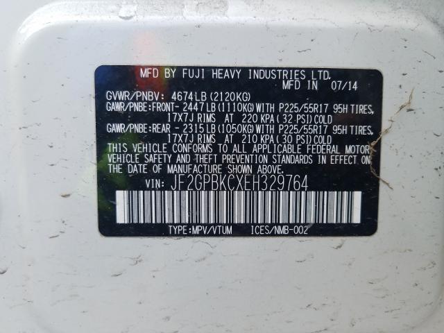 2014 SUBARU XV CROSSTR JF2GPBKCXEH329764