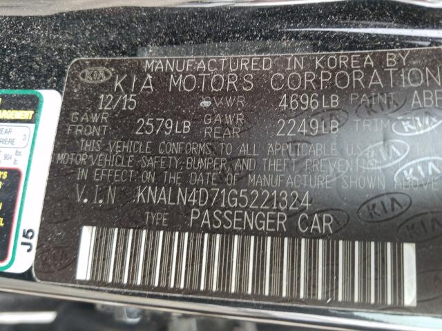 2016 KIA CADENZA LU KNALN4D71G5221324