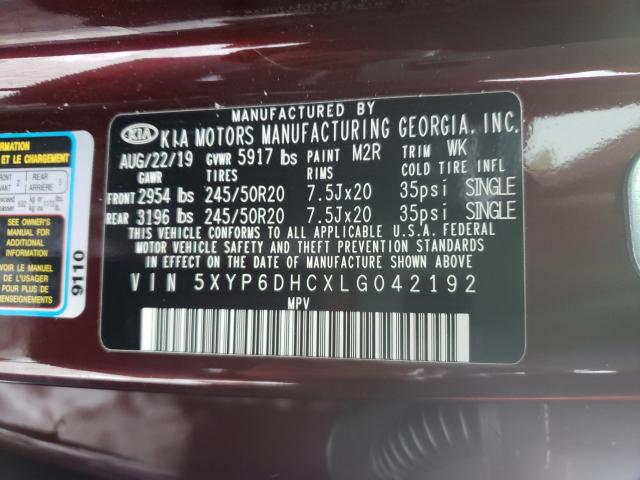 2020 KIA TELLURIDE 5XYP6DHCXLG042192