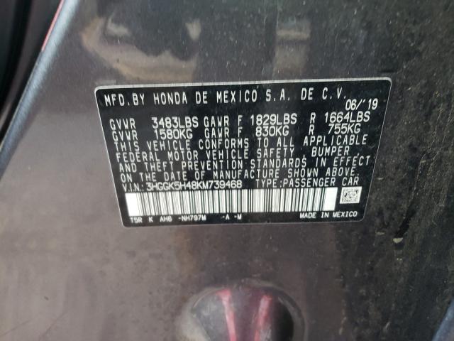 2019 HONDA FIT LX 3HGGK5H48KM739468