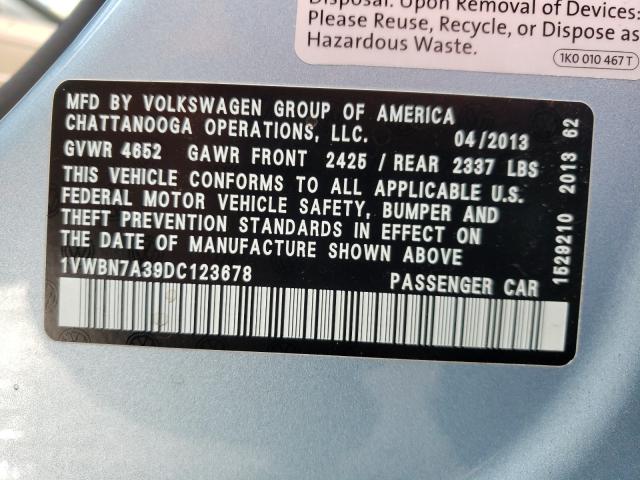 2013 VOLKSWAGEN PASSAT - 1VWBN7A39DC123678