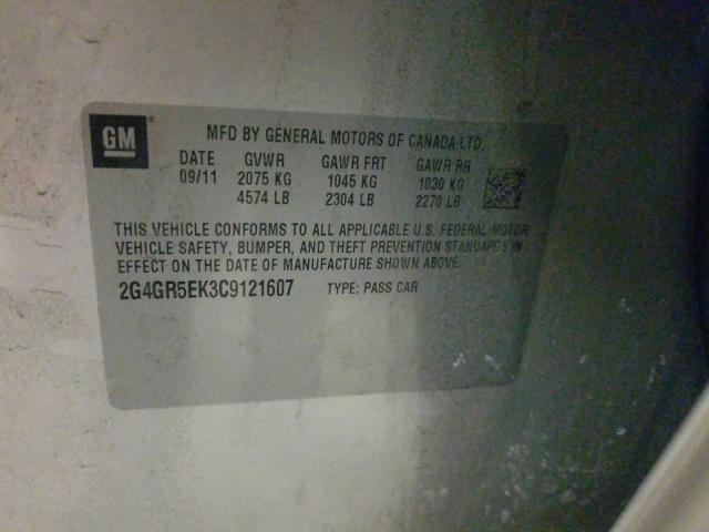 2012 BUICK REGAL 2G4GR5EK3C9121607