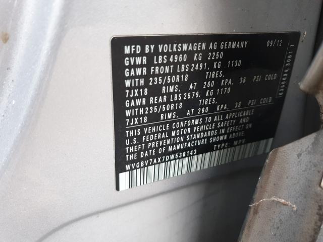 2013 VOLKSWAGEN TIGUAN S WVGBV7AX7DW538143