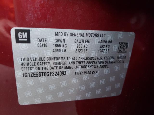 2016 CHEVROLET MALIBU  LT 1G1ZE5ST0GF324093