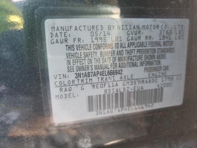 2014 NISSAN SENTRA S 3N1AB7AP4EL666942