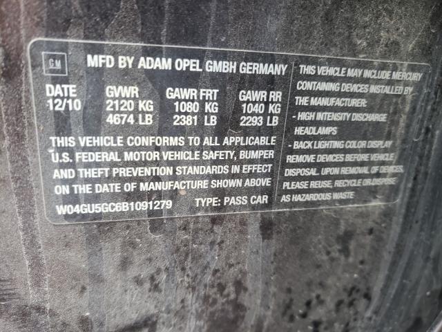 2011 BUICK REGAL CXL W04GU5GC6B1091279