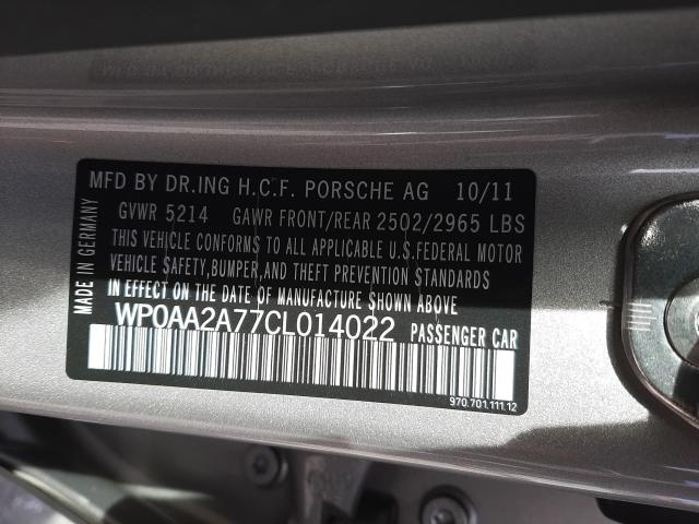 2012 PORSCHE PANAMERA 2 WP0AA2A77CL014022
