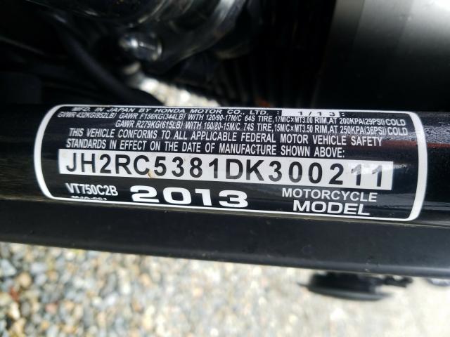 2013 HONDA VT750 C2B JH2RC5381DK300211