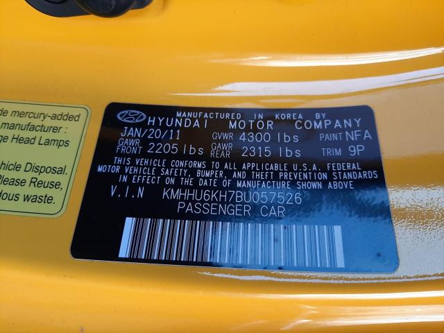 2011 HYUNDAI GENESIS CO KMHHU6KH7BU057526
