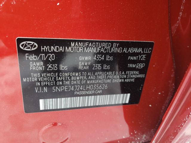 2020 HYUNDAI SONATA SEL 5NPEJ4J24LH035626