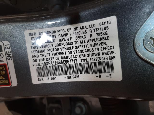 2010 HONDA CIVIC VP 19XFA1E38AE057717