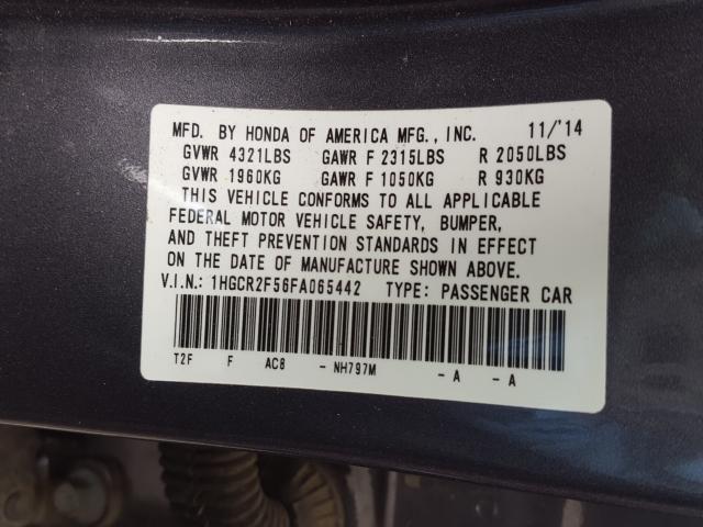 2015 HONDA ACCORD SPO 1HGCR2F56FA065442