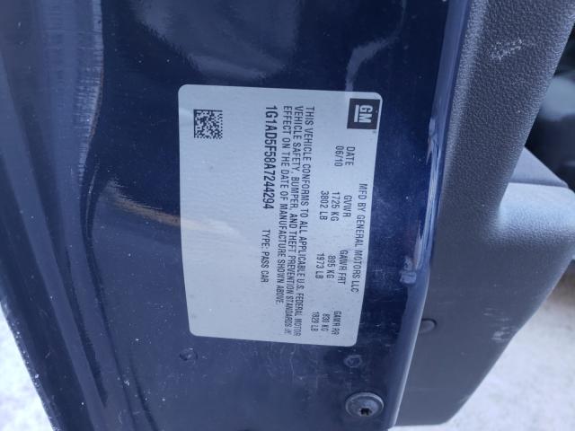 2010 CHEVROLET COBALT 1LT 1G1AD5F58A7244294
