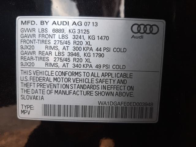2014 AUDI Q7 PRESTIG WA1DGAFE0ED003948