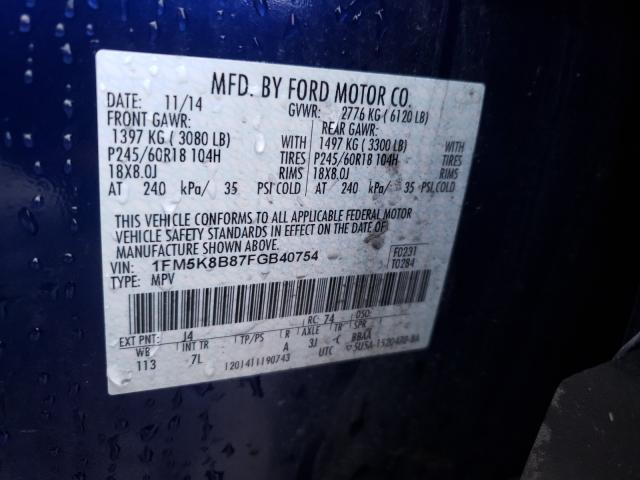 2015 FORD EXPLORER 1FM5K8B87FGB40754