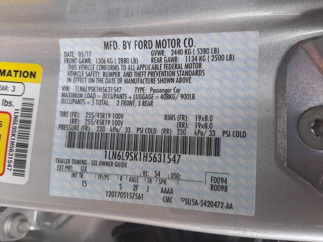 2017 LINCOLN CONTINENTA 1LN6L9SK1H5631547