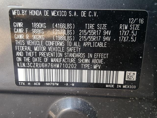 2017 HONDA HR-V EXL 3CZRU6H76HM710202