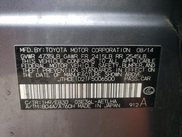 2015 LEXUS IS 350 JTHCE1D21F5006500
