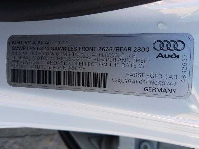 2012 AUDI A7 PREMIUM WAUYGAFC4CN090747