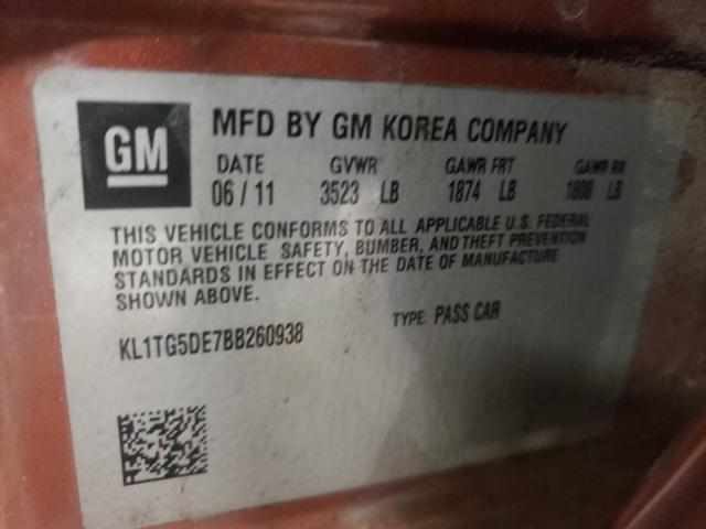 2011 CHEVROLET AVEO KL1TG5DE7BB260938