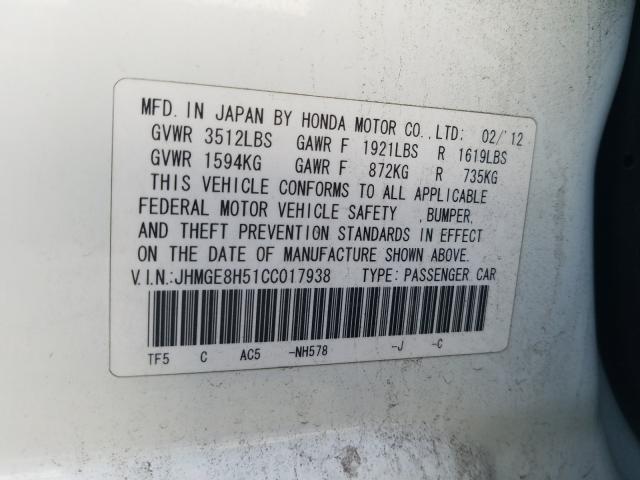 2012 HONDA FIT SPORT - JHMGE8H51CC017938