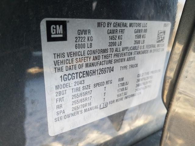 2017 CHEVROLET COLORADO L 1GCGTCEN6H1269704