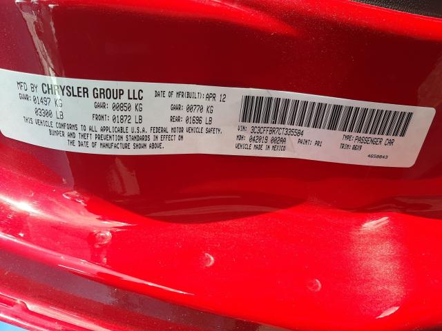 2012 FIAT 500 SPORT 3C3CFFBR7CT335584