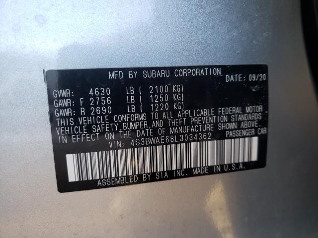 2020 SUBARU LEGACY PRE 4S3BWAE68L3034362
