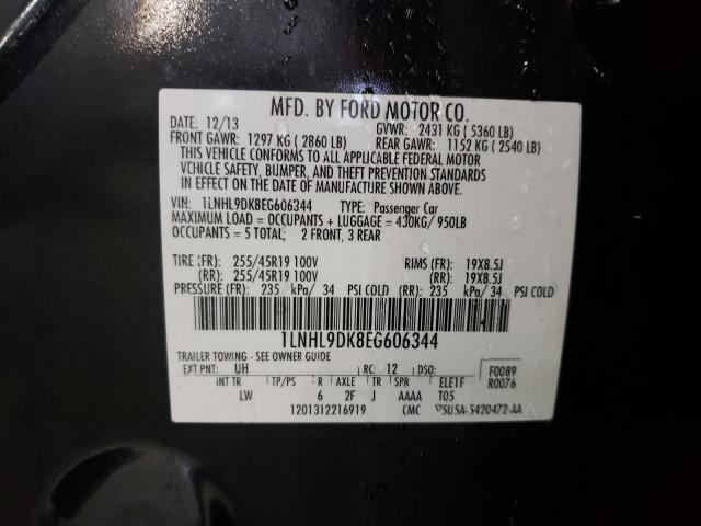 2014 LINCOLN MKS 1LNHL9DK8EG606344