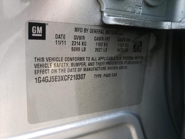 2012 BUICK LACROSSE T 1G4GJ5E3XCF210307