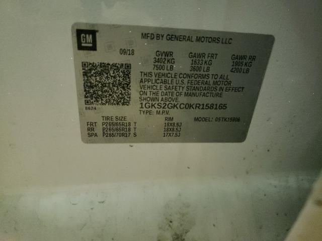 2019 GMC YUKON SLT 1GKS2GKC0KR158165
