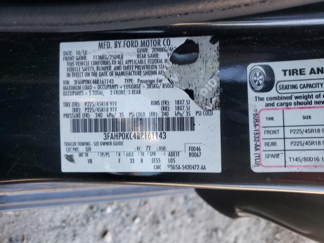 2011 FORD FUSION SPO - 3FAHP0KC4BR161143